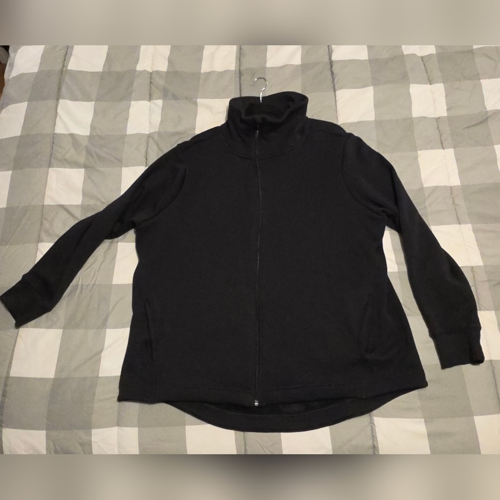 1X Joe Fresh Black Full-Zip Lined Fleece Jacket
